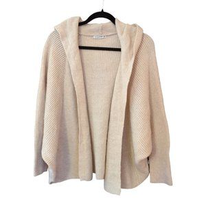 Staccato Cream Woven Long Sleeve Hooded Batwing Dolman Cardigan Womens Small